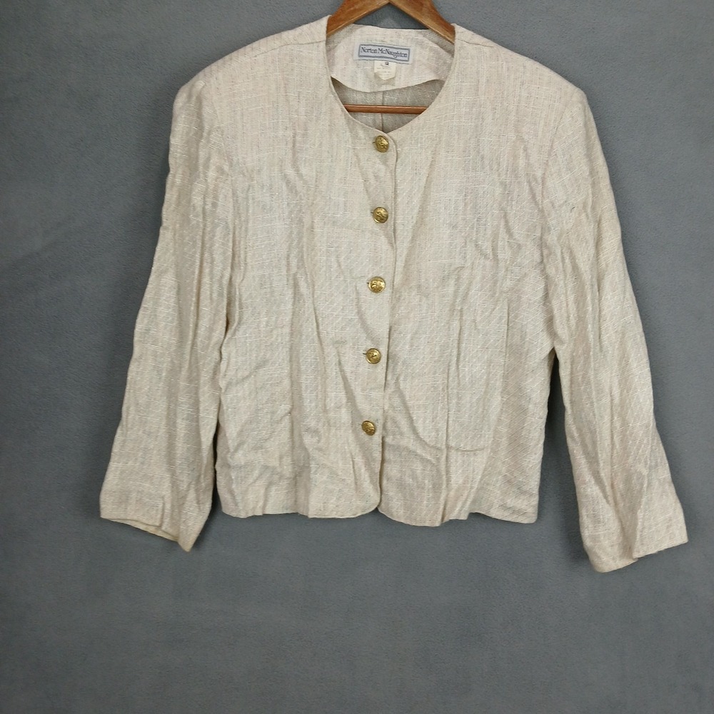 Norton McNaughton Jacket Womens 12 Multicolor Embroidered Button Front Winter